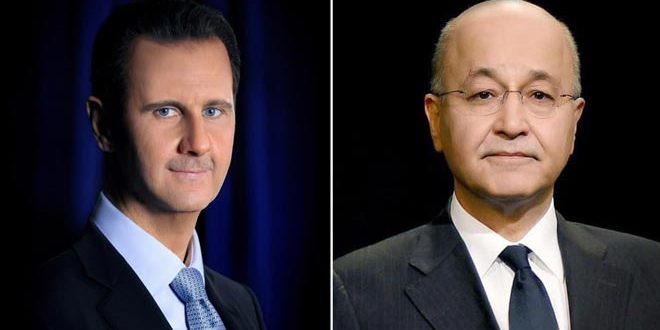 دام برس : دام برس | الرئيس الأسد يتلقى اتصالاً هاتفياً من الرئيس العراقي والحديث يدور حول العلاقات الثنائية والتعاون في مكافحة الإرهاب